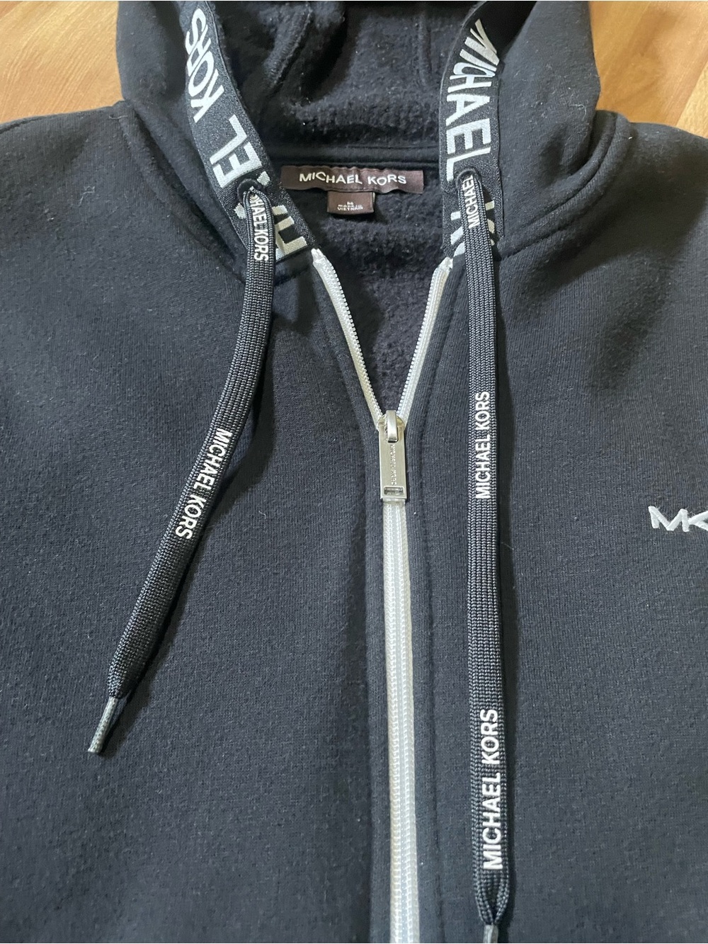 MK Michael Kors Women's Black Full Zip Logo Trim Hoodie Size M - Picture 5 of 8
